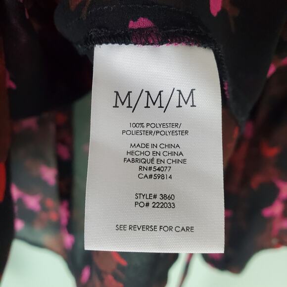 Cabi Womens Black Floral Print Sheer Candlelight Long Sleeve Blouse Size Medium - Picture 5 of 6